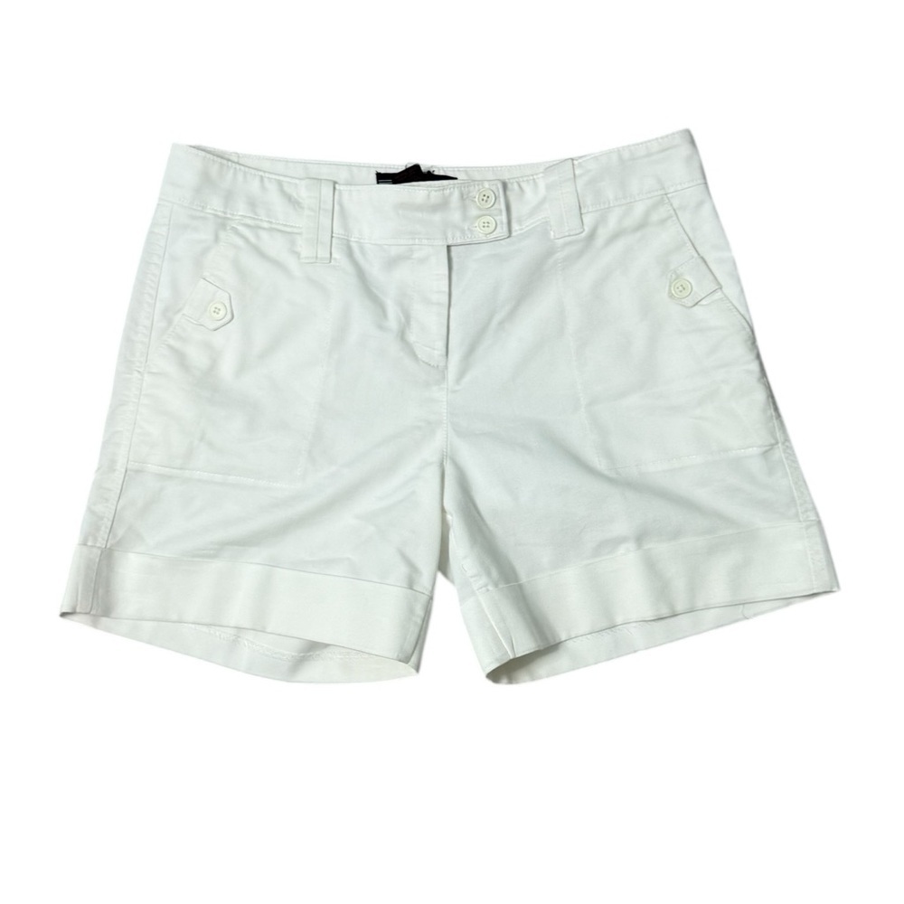 Jennifer & Grace White Bermuda Shorts Tailored Cotton Design Size 12